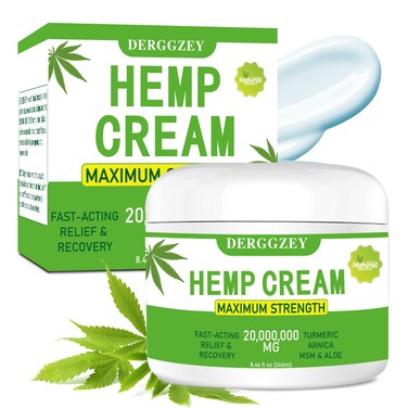 Hemp Cream 8.46 fl oz - Maximum Strength - Natural Hemp Oil Extract Rub with Arnica, MSM, Turmeric, Emu Oil, Aloe Vera - Muscles, Joints, Back, Neck, Fingers, Elbows (240ML)
