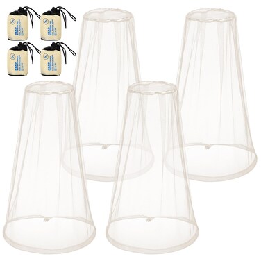 HESTYA 4 Pack Mosquito Net Mesh for Head Face Neck Fly Netting Hood from Bugs Gnats No See Net with Carry Bags for Outdoor