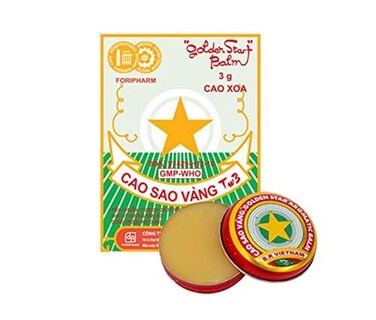 Hetana's Shop Golden Star Balm Cao Sao Vang, Vietnamese All Natural Aromatic Balsam Ointment, 3g/10g/20g with 3/10/12 Packs (20 Packs of 3 gram)