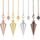 Hicarer 4 Pieces Copper Metal Dowsing Spiritual Point Pendulum Copper Pointed Pendant Pendulum Meditation Sets for Healing, Chakra, Balance Meditation, Scrying, Dowsing Divination