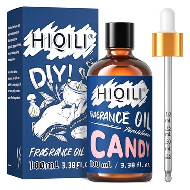 HIQILI Candy Essential Oil 100ml - Sweet Fragrance Oil for Aromatherapy, Perfect for Diffusers, Laundry, Candy Scented Oil for Candle Making, Soap Making 3.38 Fl Oz