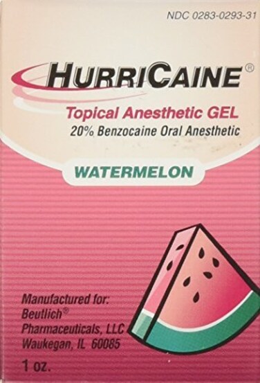 Hurricaine Topical Anesthetic Gel, Watermelon, 1 Ounce by Beutlich LP Pharmaceuticals