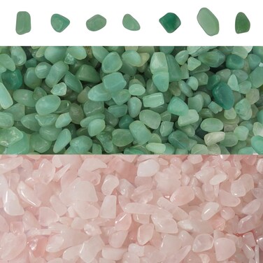 ideayard Rose Quartz Chips 2 lb, Natural Rose Quartz Crystal Irregular Tumbled Chips Healing Stones Home Garden Decoration Gravel