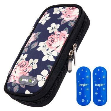 Insulin Cooler Travel Case TSA Approved, Insulin Travel Case for Insulin Pen, Insulin Supplies, Medication Travel Case for Travel Daily Life, Insulin Pen Cooler Travel Case (Flower)