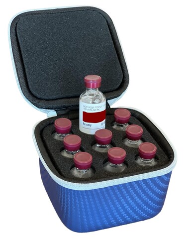 Insulin Fridge Holder Storage Case Organizer - Fits Standard 10ml U-100 Vials - Safe, Snug, Secure Vial Protector (Blue)