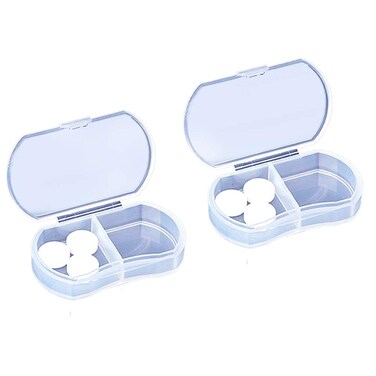 INVODA 2PCS Pill Case Organizer, Daily AM &amp; PM Containers, Medicine Holder, Ideal for Medication, Vitamin, Supplement, Perfect for Travel, Ideal for Purse (White)