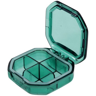 iplusmile Daily Pill Organizer 4 Compartments Travel Pill Cases Small Pill Box for Pocket Purse Portable Medicine Container Green
