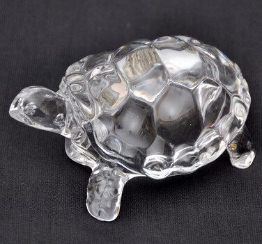 IS4A Fengshui Vastu Original Clear Crystal Turtle for Peace &amp; Prosperity (3 Inch Small)