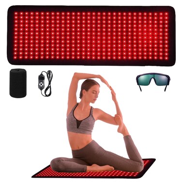 iTHERAU Red Light Therapy Pad for Full Body, 31" x 11", Dual Chip 360 LEDs 660nm &amp; 850nm Infrared Light Therapy Belt for Back Waist Shoulder Knee Joint Pain Relief, Gift for Women Men, Black Edge
