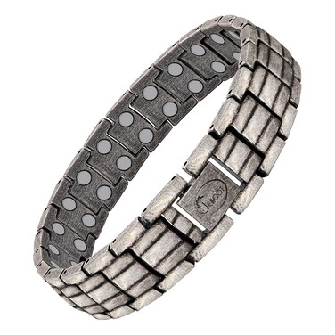 JEROOT Magnetic Bracelets for Men, Titanium Steel Bracelet for Men with Double Row Magnets (3500Gauss Per Magnet), Men's Vintage Bracelet with Adjustment Tool &amp; Jewelry Gift Box