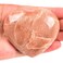 JIC Gem Orange Moonstone Heart Shaped Healing Crystal Large Love Palm Worry Stone Pocket Gemstone with Display Stand Chakra Balancing Chakra Balancing 2.7-3 Inch