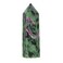 Justinstones Large Green Ruby Zoisite Crystal Tower Healing Crystal Wand for Spiritual Use Hexagonal Point Reiki Chakra Gemstone Home Office Decor for Gift