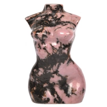 Justinstones Matrix Rhodonite Healing Crystal Goddess Model Hand Carved Female Body Quartz Beauty Home Office Decor 2 inch