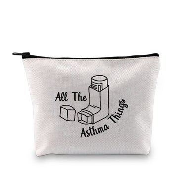 JXGZSO Funny Adthma Gift All The Asthma Things Bag With Zipper Asthma Inhaler Awareness Gift