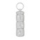 Keychain Pill Holder Travel Small Pill Box Portable Purse Pill Case Bling Pill Keychain Container Metal Pill Organizer Fob for Vitamin Medicine(Silver)