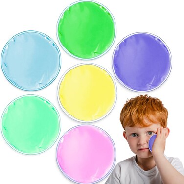 Kids Ice Pack, Hot or Cold Pack Gel Cooling Pad, Reusable for Injuries Medical Health,Swelling and Pain Relief, Tired Eyes, Child Injury, Headache, Sinus Relief(6 PCS)