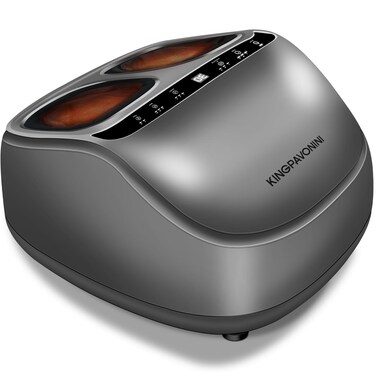 KingPavonini Shiatsu Foot Massager Machine with Heat, UP to Size 14, 3-Section Massage for Full Feet Deep Kneading, Foot Massager for Plantar Fasciitis, Gifts for Mom Dad