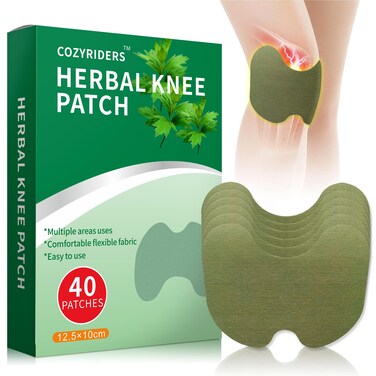 Knee Patches, 40Pcs, Natural Herbal Extract Sticker Pain Relief Patch, Shoulder, Back, Neck, Muscle Pain, Adhesive Heat Patches for Knee Support.