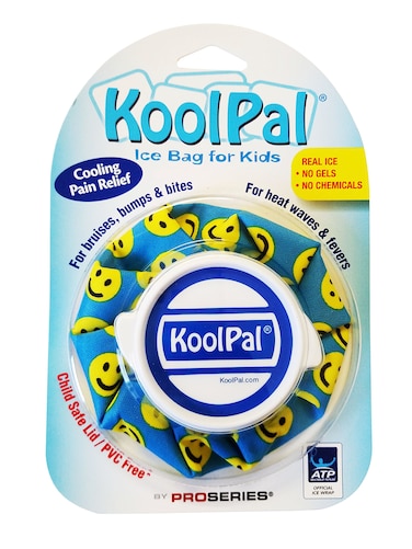 KoolPal Ice Bag for Kids - Pain Relief for Bruises, Bites and Bumps - Reusable Real Ice Pack for Boo Boos &amp; Children's Injuries - Smile Faces Leak Proof &amp; Child Safe Hot &amp; Cold Therapy - Chemical Free