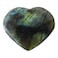 Labradorite Crystal 1 Inch Mini Heart Puff Stone - Pocket Massage Worry Stone for Natural Body Chakra Balancing, Reiki Healing and Crystal Grid