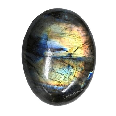 Labradorite Crystals and Healing Stones - Large Palm Stone Crystals Piedra - Crystal for Good Luck, Balanced Positive Energy, Meditation - Unique Stocking Stuffers and Birthday Gifts for Women, Men