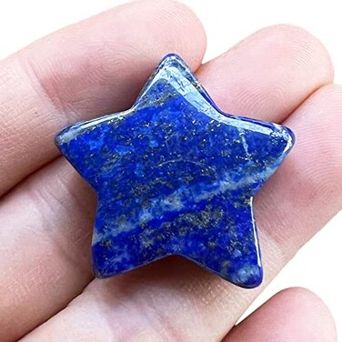 Lapis Lazuli Crystal Star Chakra Stones for Reiki Healing Yoga Balance Meditation Polished Mini Pocket Palm Stone 1 Inch (30mm)