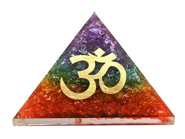 Large Orgone Pyramid   Onyx Chakra Pyramid Crystal   OM Orgonite Pyramid   Organ Pyramids Positive Energy Healing