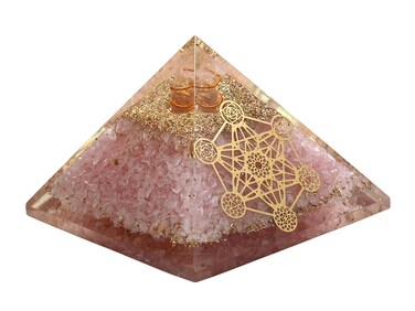 Large Orgone Pyramid   Rose Quartz Pyramid Crystal   Chakra Metatron Orgonite Pyramid   Organ Pyramids Positive Energy Healing