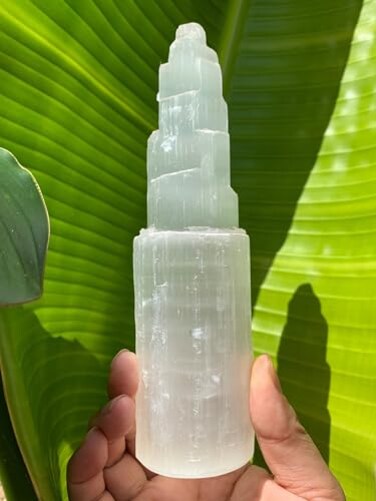 Large Selenite Skyscraper Tower 8" Tall, Selenite Skyscraper, Selenite Point, Gypsum Crystal, Healing Crystals (8")