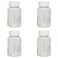 lasenersm 4 Pieces 80ml Empty Clear Plastic Pill Bottles Solid Powder Container Plastic Round Solid Powder Container Reagent Storage Bottle with White Screw Cap, Transparent