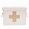 Lassos Boutique Retro Enameled First Aid Box for Medicine Storage and Home Decor with Lid and Removable Tray