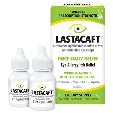 LASTACAFT Once Daily Eye Allergy Itch Relief Drops, 120 Day Supply, 0.17 Fl Oz (Pack of 2)