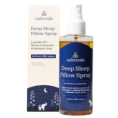 Lavender Pillow Spray for Sleeping - with 3mg Melatonin &amp; Roman Chamomile (1200+ Sprays)   Natural &amp; Non Habit Forming Deep Sleep Pillow Spray, Melatonin Sleep Spray for Adults