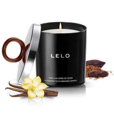 LELO Flickering Touch Massage Candle, Melts into Massage Oil, Scented Candle Body Massage Oil, Luxury Skin Treatment, Vanilla &amp; Creme de Cacao Scent