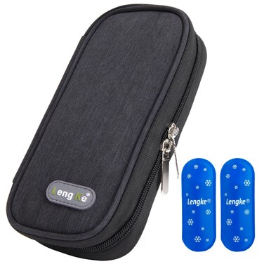 Leng Ke Insulin Cooler Travel Case TSA Approved, Insulin Travel Case for Insulin Pen, Insulin Supplies, Medication Travel Case for Travel Daily Life, Insulin Pen Cooler Travel Case (Black)
