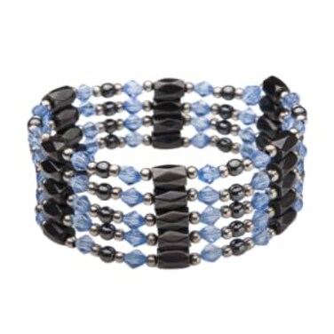 Light Blue and Black Magnetic Wrap, 36 inches- Wellness Bracelet/Necklace for Men and Women
