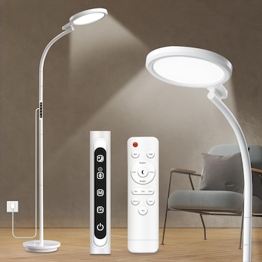 Light Therapy Lamp, UV-Free Light Therapy, 10000 Lux Floor Lamp with Remote &amp; Touch Control &amp; 5 Brightness Levels &amp; Timing for Reading/Office/Home