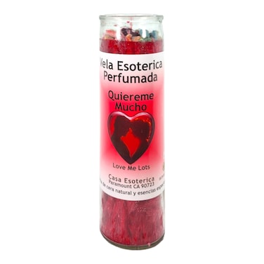 Love ME Lots-Palm Wax Spiritual Intention Spell Candle-[RED]   Vela CASA ESOTERICA PERFUMADA- (QUIEREME Mucho)