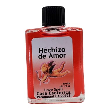 Love Spell Oil (Hechizo de Amor Aceite) Spiritual Anointing Oil by CASA ESOTERICA MAGICK SPACE- for Attraction &amp; Romance - Draw Love &amp; Passion into Your Life-0.5 FL OZ (1 Pack)