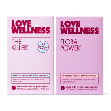 Love Wellness The Killer &amp; Flora Power   Vaginal Suppository Duo with Probiotics, Vitamin C &amp; Boric Acid for Vaginal Health   Vaginal Suppositories for Healthy pH Balance &amp; Vaginal Odor Control