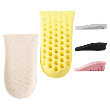LTOHOE Height Increase Insoles, Heel Shoe Lifts for Achilles Tendonitis and Leg Length Discrepancy, Shoe Inserts to Make You Taller, Heel Cushion Inserts for Men &amp; Women Beige 1" Height