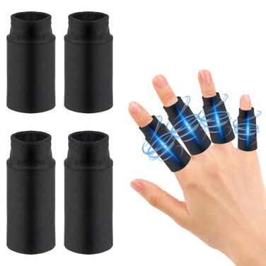 Lusofie Finger Ice Sleeves 4 Finger Ice Pack Reusable Finger Cold Gel Ice Pack Black Relieve Pain Ice Pack for Finger for Arthritis Thumbs &amp; Toes Hot Cold Therapy for Arthritis in Fingers Treatment
