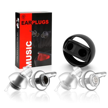 LYSIAN High Fidelity Ear Plugs for Concerts - Reusable Noise Cancelling Concert Earplugs for Musicians, Motorcycle, Music Festival, Games, DJ, Drumline-2 Pairs Valued Pack