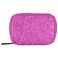 Magenta Hot Pink Fuchsia Glitter Sparkle Pill Organizer Case 7 Day Small Cute Bling Travel Pill Box with Zipper Portable Weekly Vitamin Medicine Supplement Holder Pouch Bag