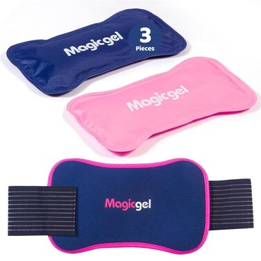 Magic Gel Ice Packs for Injuries Reusable (3 Pcs 11"x5.5") - FSA HSA Eligible   Flexible Wrap Around Gel Ice Pack Knees, Back, Shoulders, Arms and Legs   Hot and Cold Compress Cold Packs for Injuries