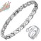 Magnetic Bracelet for Women Titanium Steel Bracelet &amp; Copper Ring with Strength Magnets Waterproof Adjustable Tool (Fishtail)