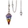 MANIFO 7 Chakra Crystal Dowsing Pendulum Faceted Cone Point Gemstone Pendulum for Dowsing Scrying Healing