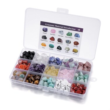 MANIFO Mineral Variety Tumbled Crystals Gemstone Reiki Healing Energy Meteorite Chips Stone for Chakra Balancing Meditation Crystal Collection