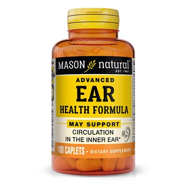 MASON NATURAL Advanced Ear Health Formula - Supports Healthy Circulation in The Inner Ear, Ringing Ears Relief, 100 Caplets