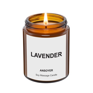 Massage Candles, Massage Oil Candles for Relaxation Gifts, Body Oil, Body Lotion, Edible Soy + Hemp Seed Oil Based, Jars- 4.5OZ (Lavender)